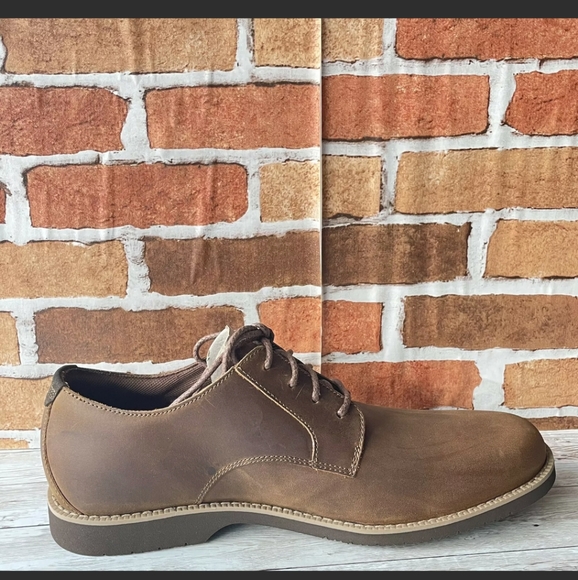 TIMBERLAND MEN'S WOODHULL LEATHER SHOE MEMORY FOAM OXFORD BROWN FULL GRAIN - Picture 5 of 5